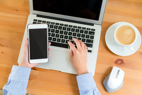 Top view of workspace — Stock Photo, Image