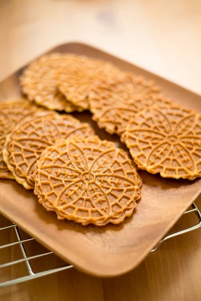 Homemade Pizzelle cookies — Stock Photo, Image