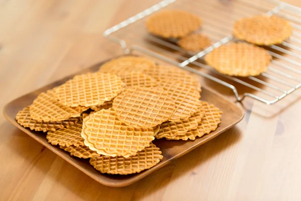 Crispy homemade Pizzelle cookies — Stock Photo, Image