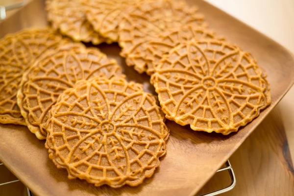 Homemade Pizzelle cookies — Stock Photo, Image