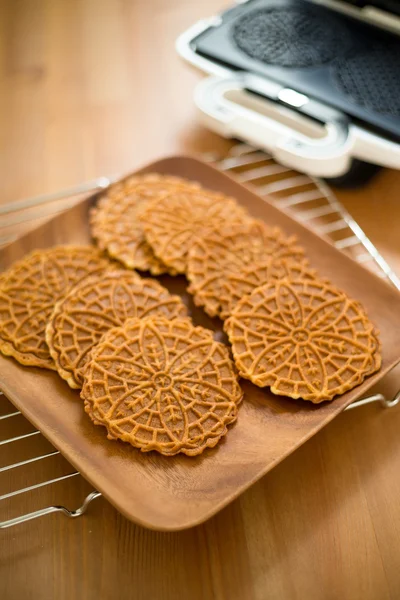 Homemade Pizzelle cookies — Stock Photo, Image