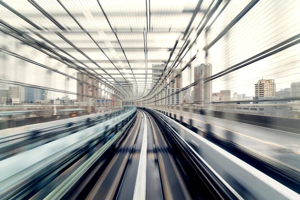 Hareket Bulanıklığı tren tünel Tokyo içinde hareket — Stok fotoğraf
