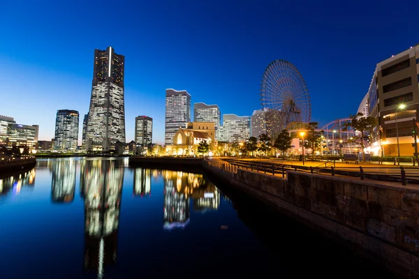 Yokohama manzarası, gece — Stok fotoğraf