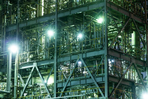 Industrial factory at night — Stock Photo, Image