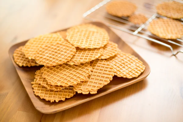 Crispy homemade Pizzelle cookies — Stock Photo, Image