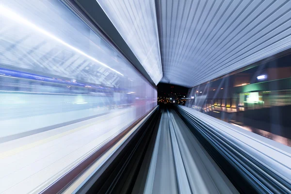 Nyomon követi a metró alagút homályos fény — Stock Fotó