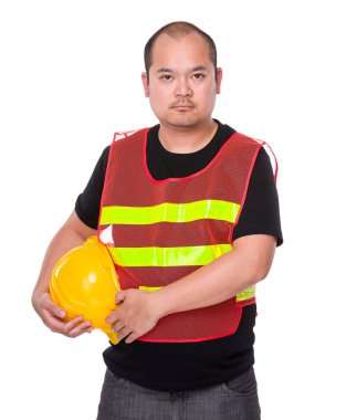 Sarı kask ile Asya mühendisi