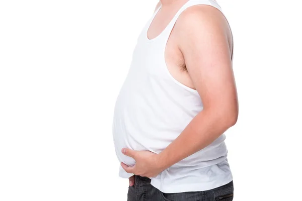 Fat man with a big belly — Stock Photo, Image