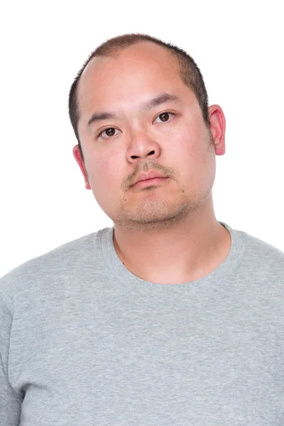 Asian man in grey t-shirt — Stock Photo, Image