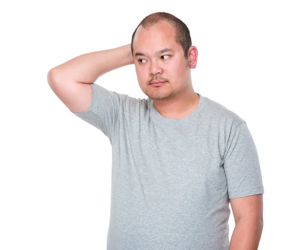 Aziatisch mens in grijs t-shirt — Stockfoto