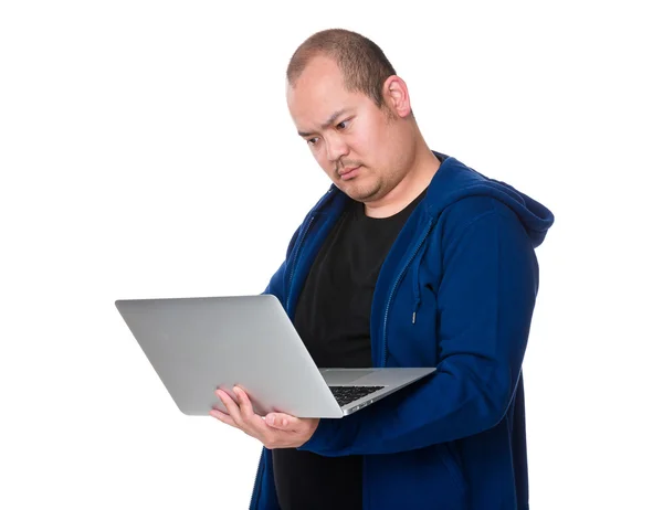 Rijpe Aziatische man in blauw jasje — Stockfoto