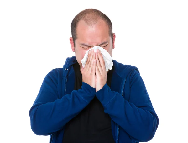 Rijpe Aziatische man in blauw jasje — Stockfoto