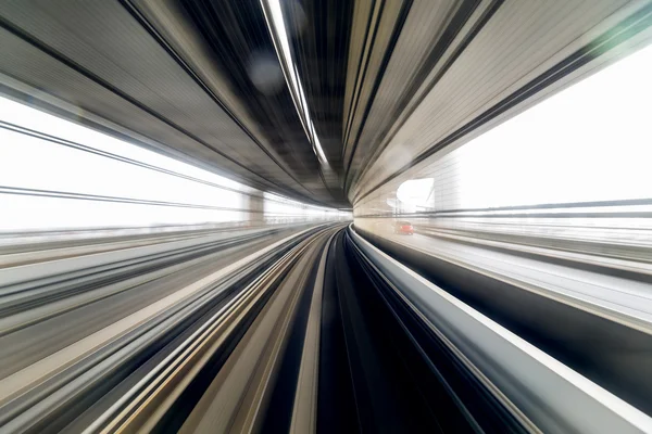 Motion of train passing though the tunnel — Stock Photo, Image