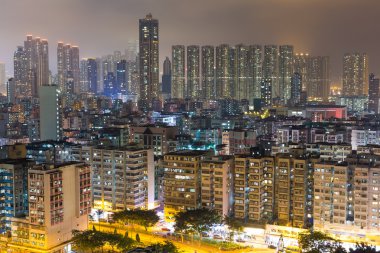 Hong kong mesken binaları geceleri