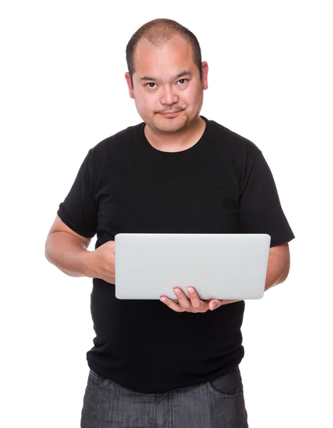 Asian man use of lapotp computer — Stock Photo, Image