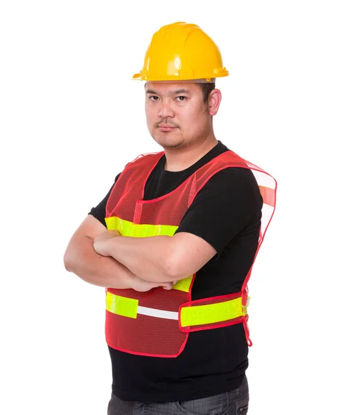 Serious Construction site worker — Stock Photo, Image