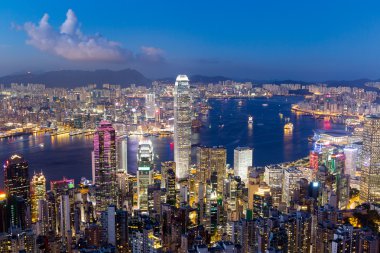 Geceleyin Hong Kong Şehri