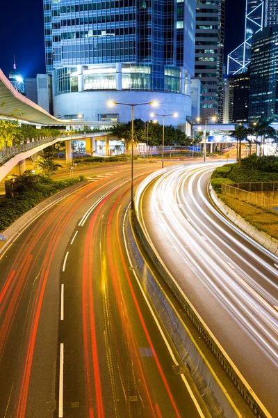 Nacht verkeer Hongkong — Stockfoto