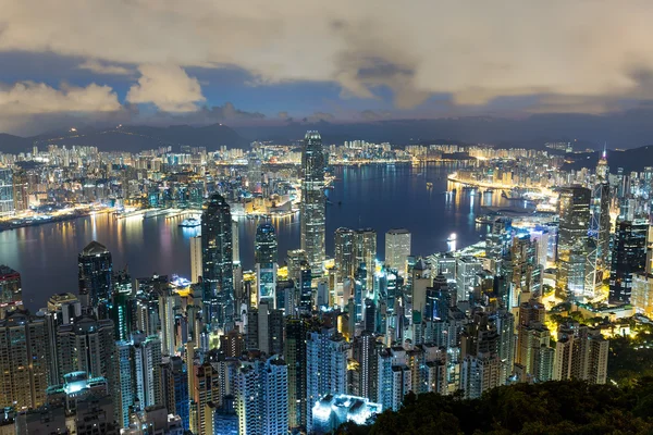Hong kong stad på natten — Stockfoto