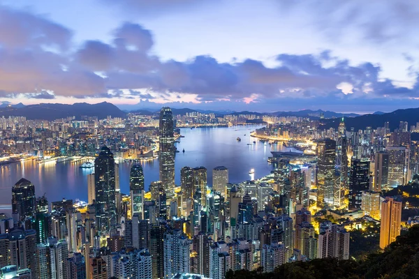 Hong kong ciudad por la noche — Foto de Stock