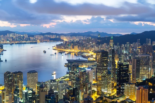 Hong Kong city at night — Stock Photo, Image