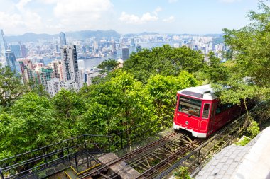 Hong Kong'daki tepe turist tramvay
