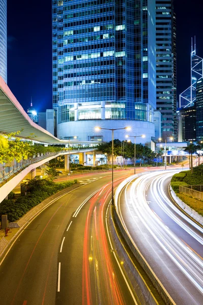 Traffico in Hong Kong di notte — Foto Stock