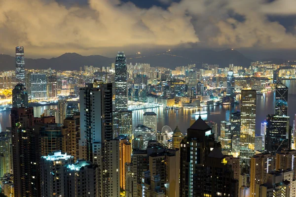 Hong kong city bei Nacht — Stockfoto