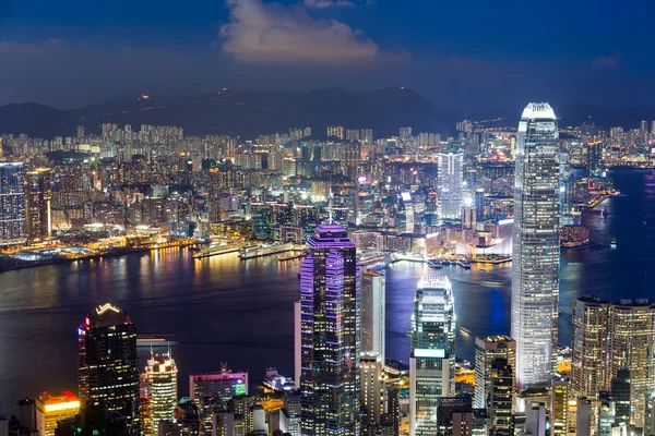 Hong Kong city at night Stock Photo