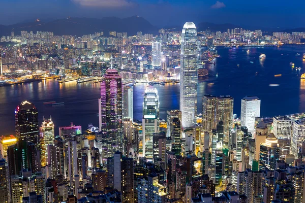 Hong kong ciudad por la noche — Foto de Stock