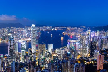 Geceleyin Hong Kong Şehri