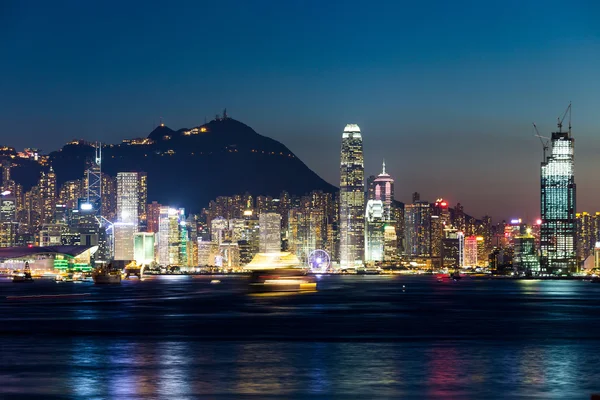 Orașul Hong Kong noaptea — Fotografie, imagine de stoc
