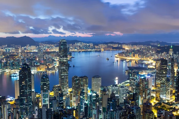 Hong kong ciudad por la noche — Foto de Stock