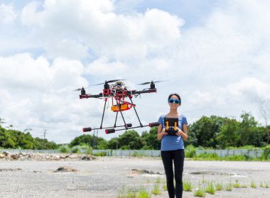 kadın kontrol dron quadcopter 
