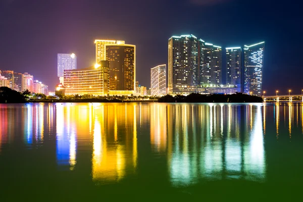 Macau cityscape geceleri — Stok fotoğraf