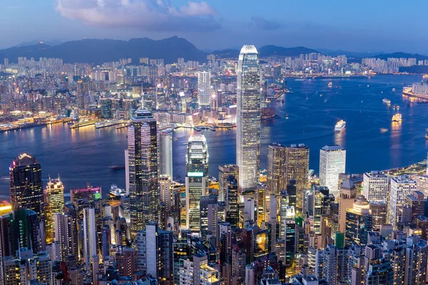 Hong Kong city at night — Stock Photo, Image