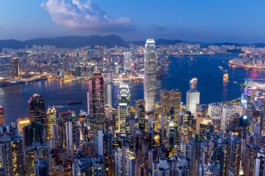Geceleyin Hong Kong Şehri