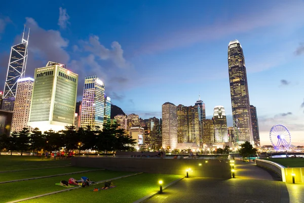 Hong kong stad 's nachts — Stockfoto