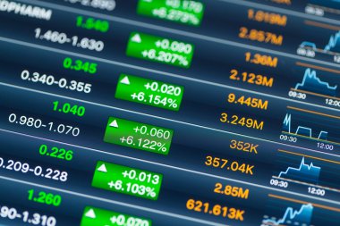 Tablet bilgisayarında borsa verileri