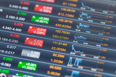 Tablet bilgisayarında borsa verileri