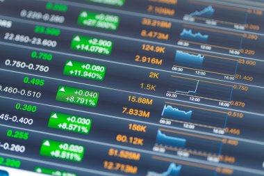 Tablet bilgisayarında borsa verileri