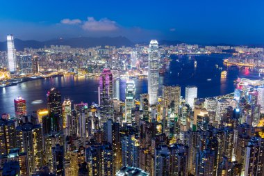 Geceleyin Hong Kong Şehri