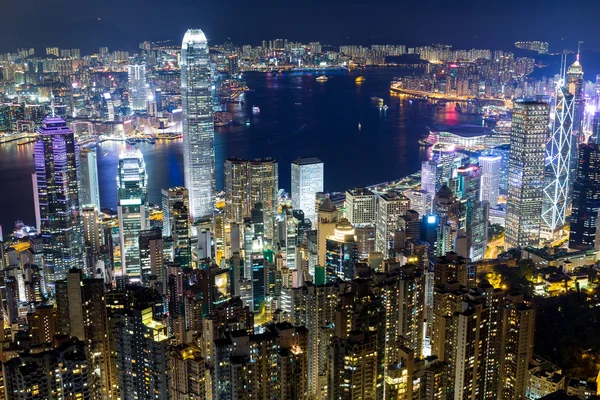 Hong kong cidade à noite — Fotografia de Stock