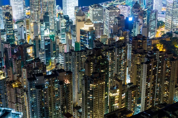 Hong Kong paesaggio urbano notturno — Foto Stock