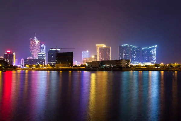 Panoráma města Macao v noci — Stock fotografie