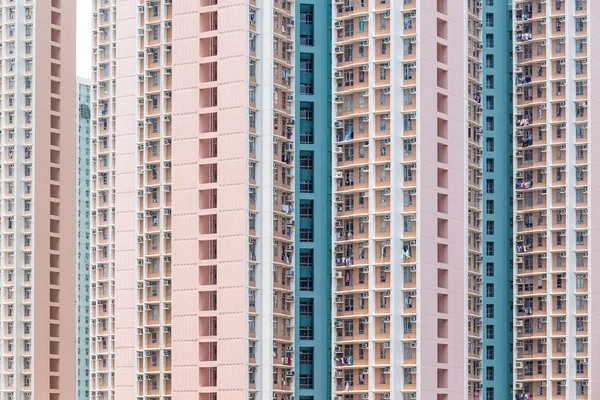 Construção de fachadas em Hong Kong — Fotografia de Stock