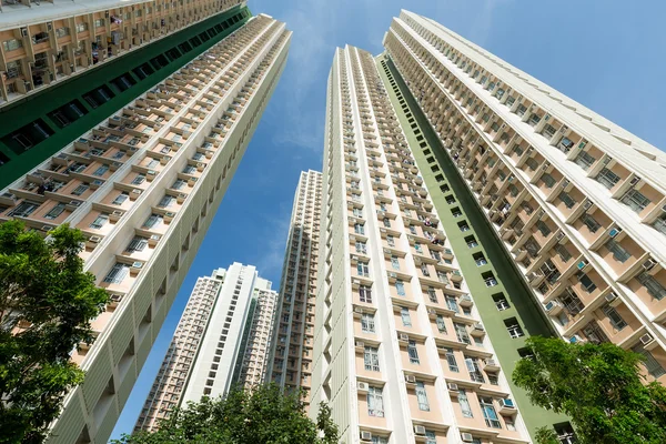 Außenfassade von Gebäuden in Hongkong — Stockfoto