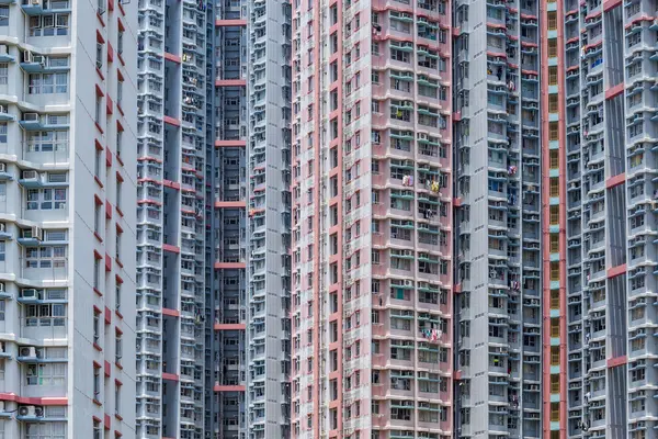 Byggnadens fasad i Hong Kong — Stockfoto