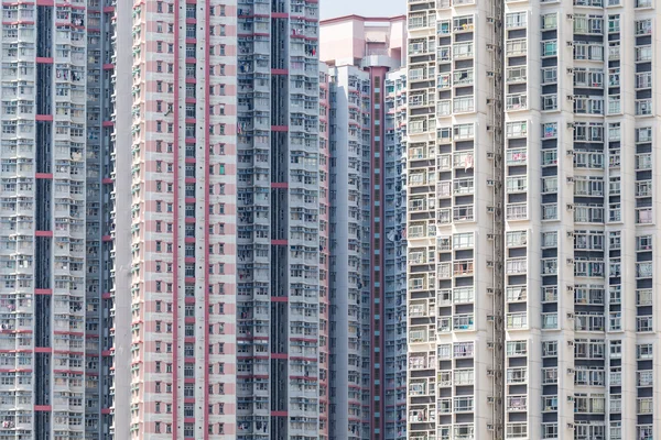 Downtown fachada edifícios residenciais — Fotografia de Stock