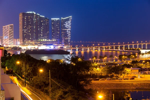 Macao by om natten - Stock-foto